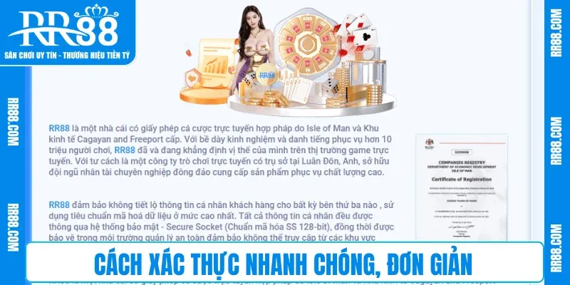 Cách xác thực nhanh chóng, đơn giản