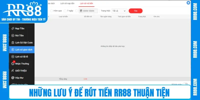 Những lưu ý để rút tiền RR88 thuận tiện